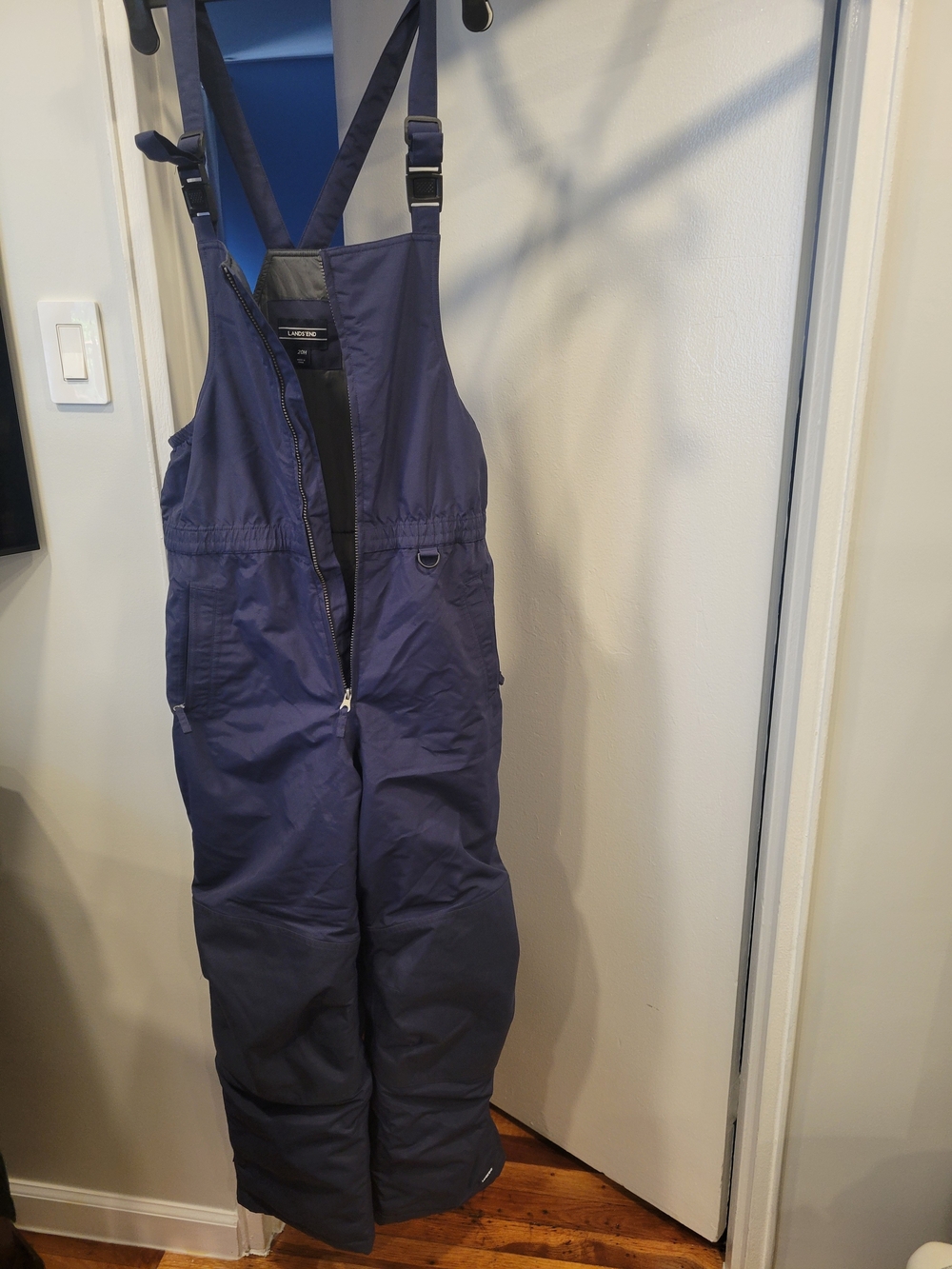Lands' End Navy Men's Snow Bib Pants with Adjustable Straps - Picture 5 of 6